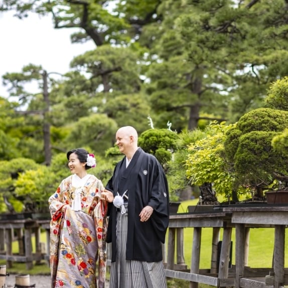 八芳園の日本庭園での撮影イメージ写真2